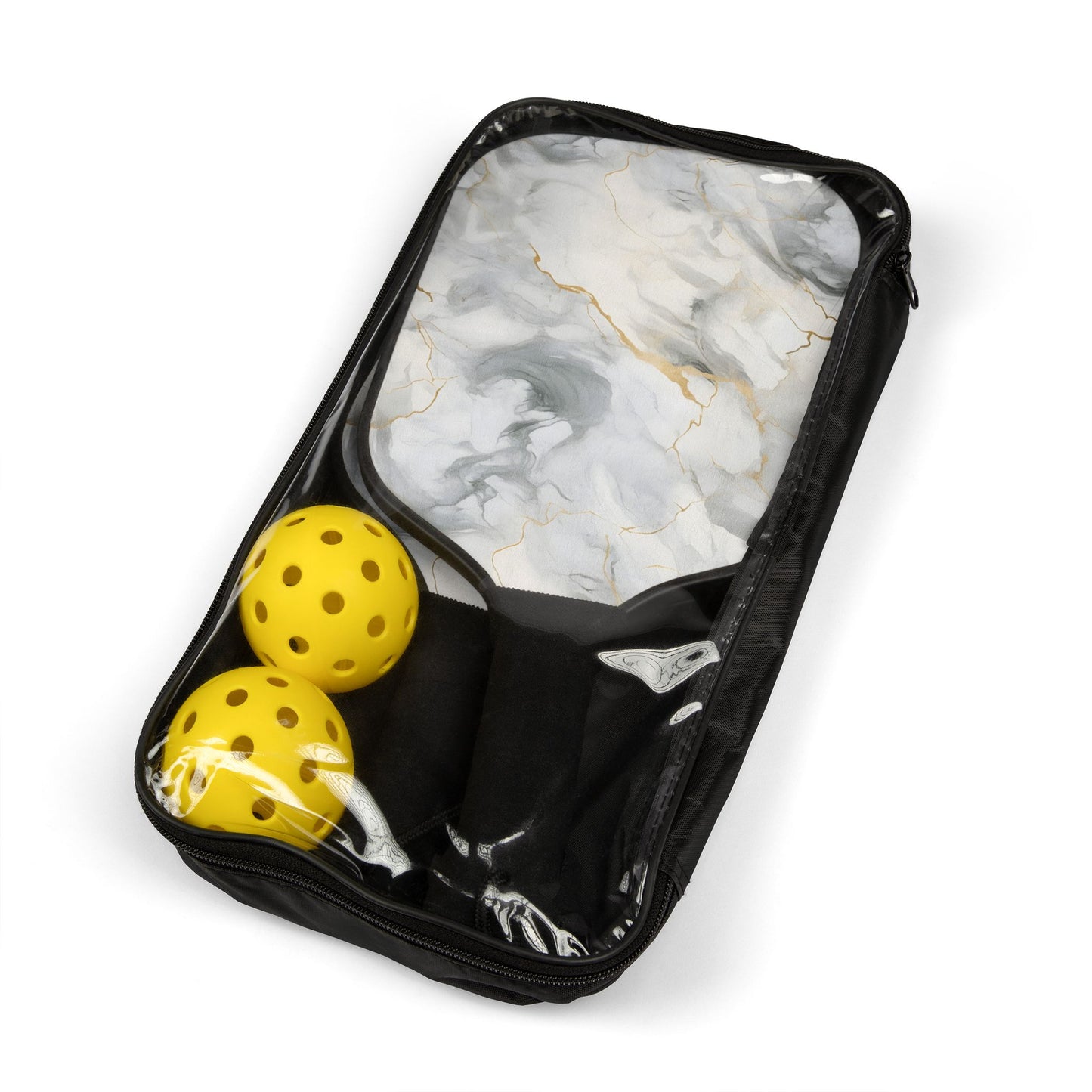 White Marbled Pickleball Kit