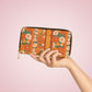 Retro Autumn Blooms Zipper Wallet