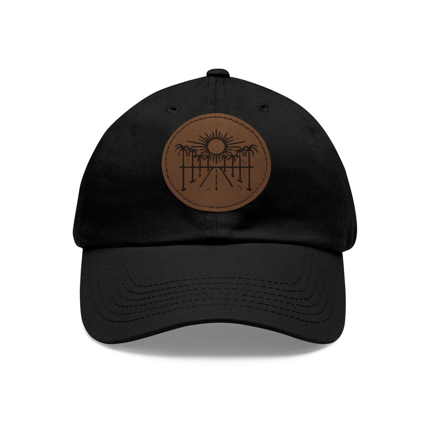 Sun Hat with Leather Patch - Dad Hat