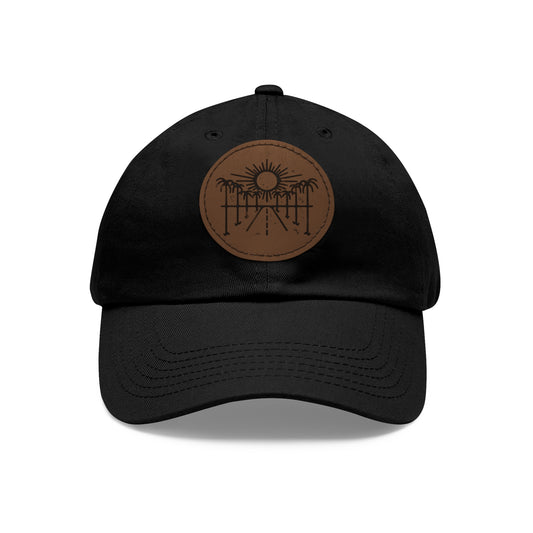 Sun Hat with Leather Patch - Dad Hat