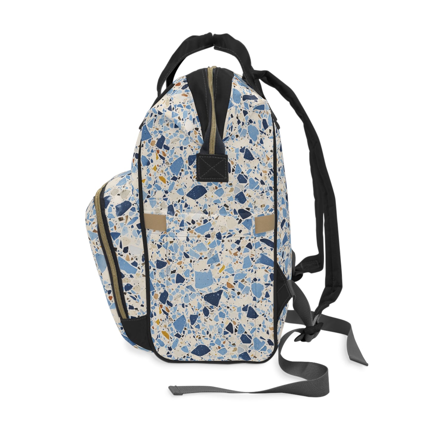 Blue Terrazzo Multifunctional Diaper Backpack