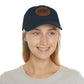 Sun Hat with Leather Patch - Dad Hat