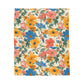Vibrant Summer Bloom Velveteen Plush Blanket
