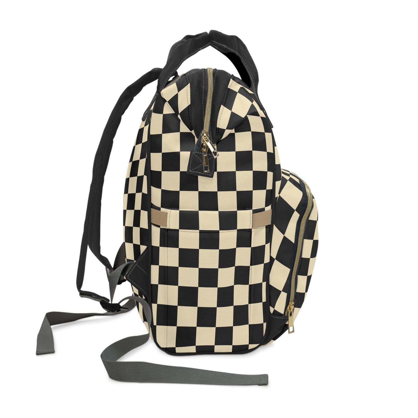Black and White Checkered Diaper Bag Backpack