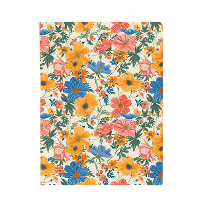 Vibrant Summer Bloom Velveteen Plush Blanket