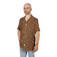 Brown Speckle Hawaiian Shirt — Retro Terrazzo Print Button-Down
