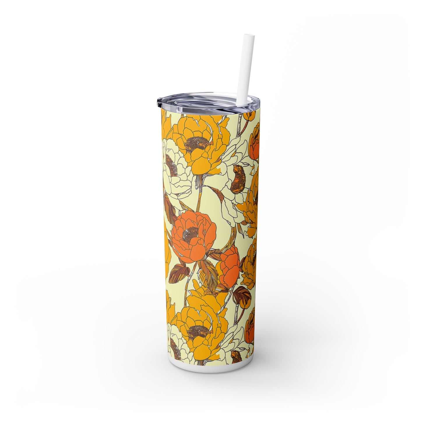 Sunbeam Petal Skinny Tumbler with Straw, 20oz