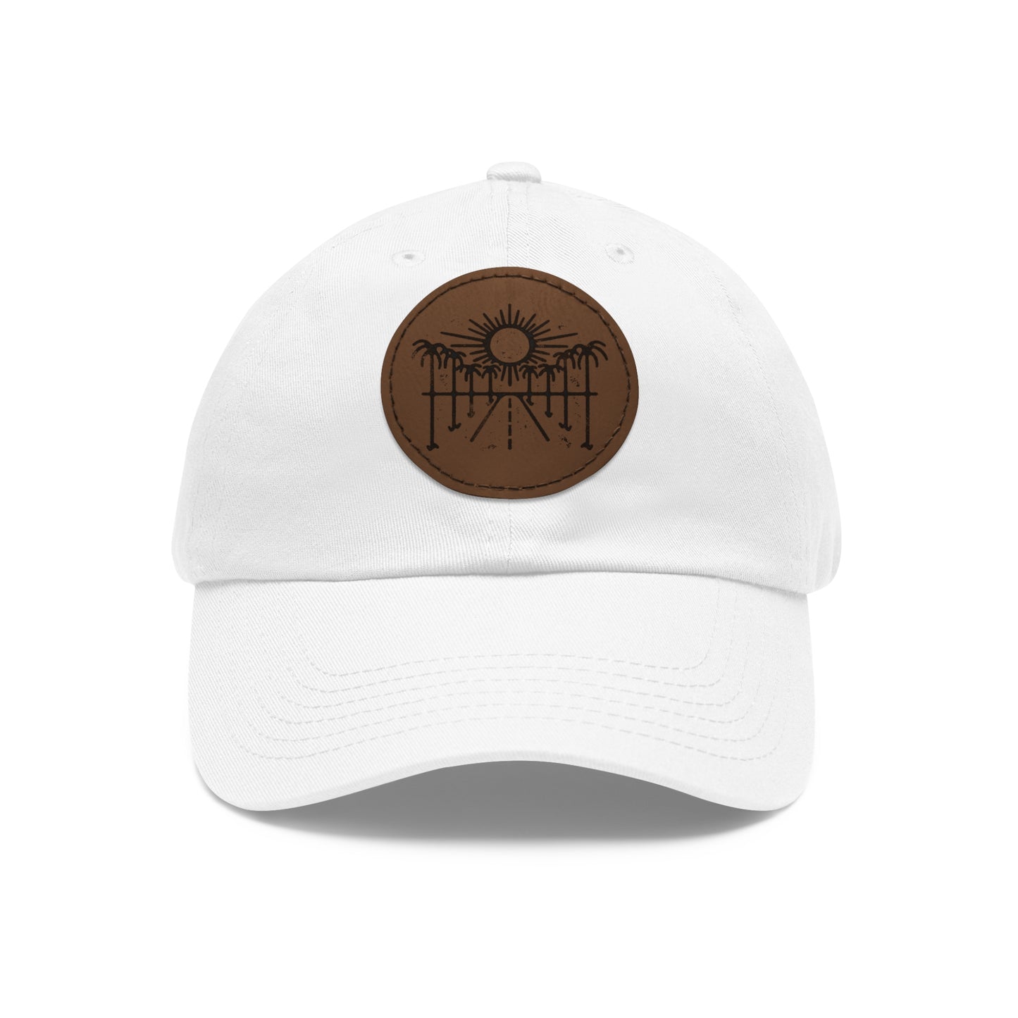 Sun Hat with Leather Patch - Dad Hat
