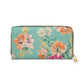 Watercolor Flowers Chevron Zipper Wallet