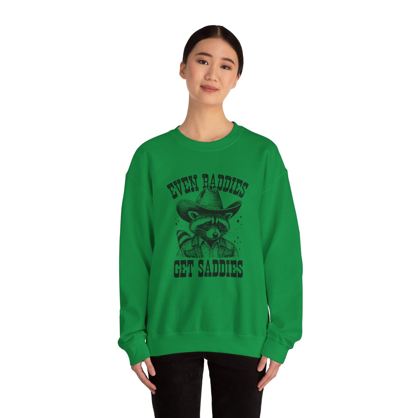 Even Baddies Get Saddies Unisex Heavy Blend™ Crewneck Sweatshirt
