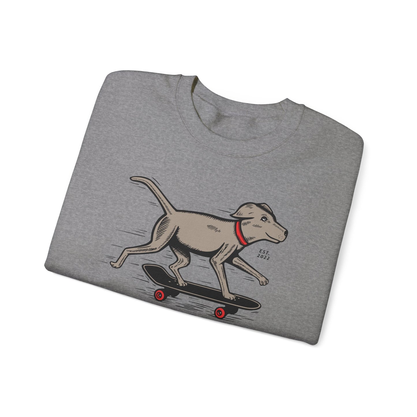 Sunshine Luckies Skateboarding Dog Unisex Heavy Blend™ Crewneck Sweatshirt