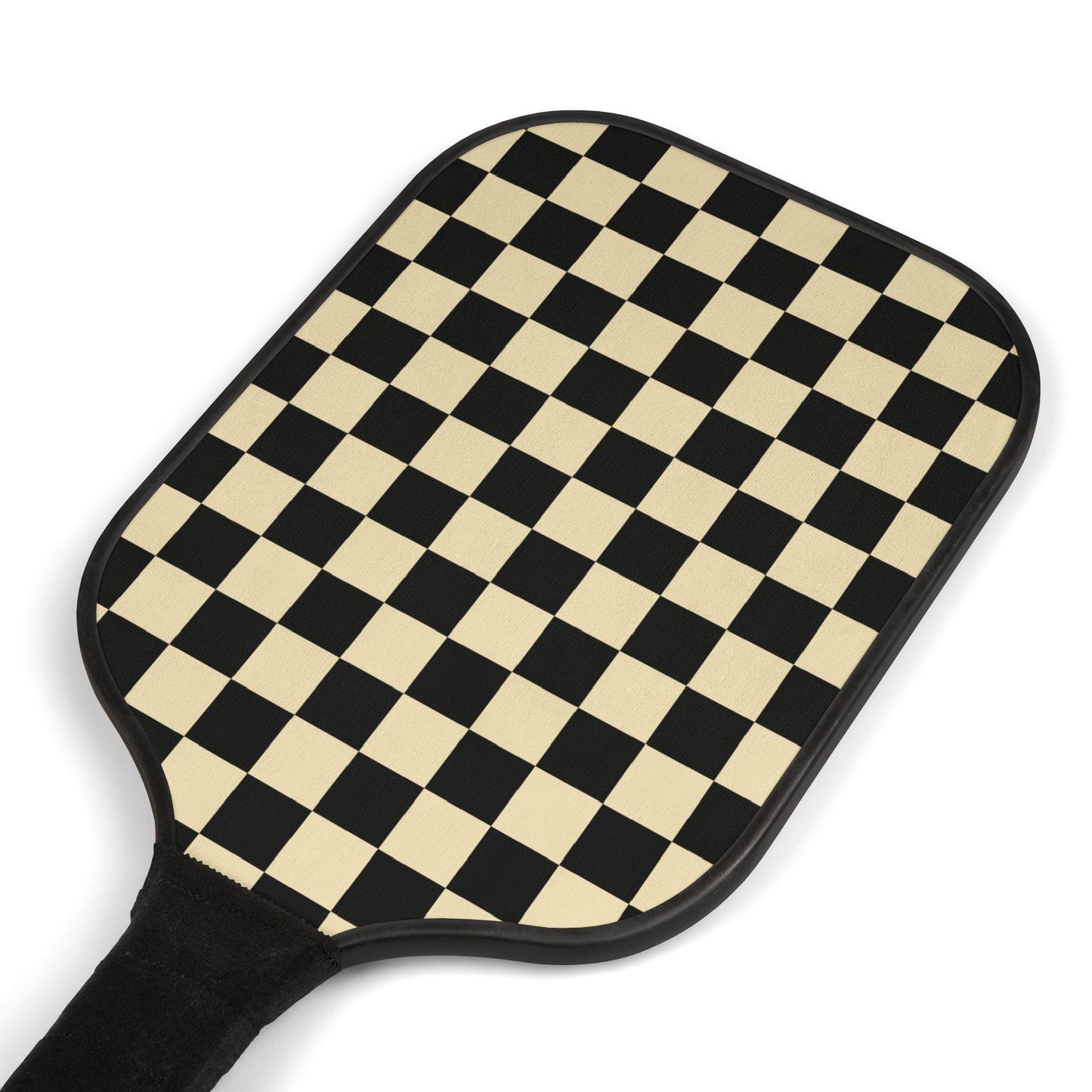Black and White Checkered Pickleball Kit