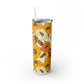 Sunbeam Petal Skinny Tumbler with Straw, 20oz