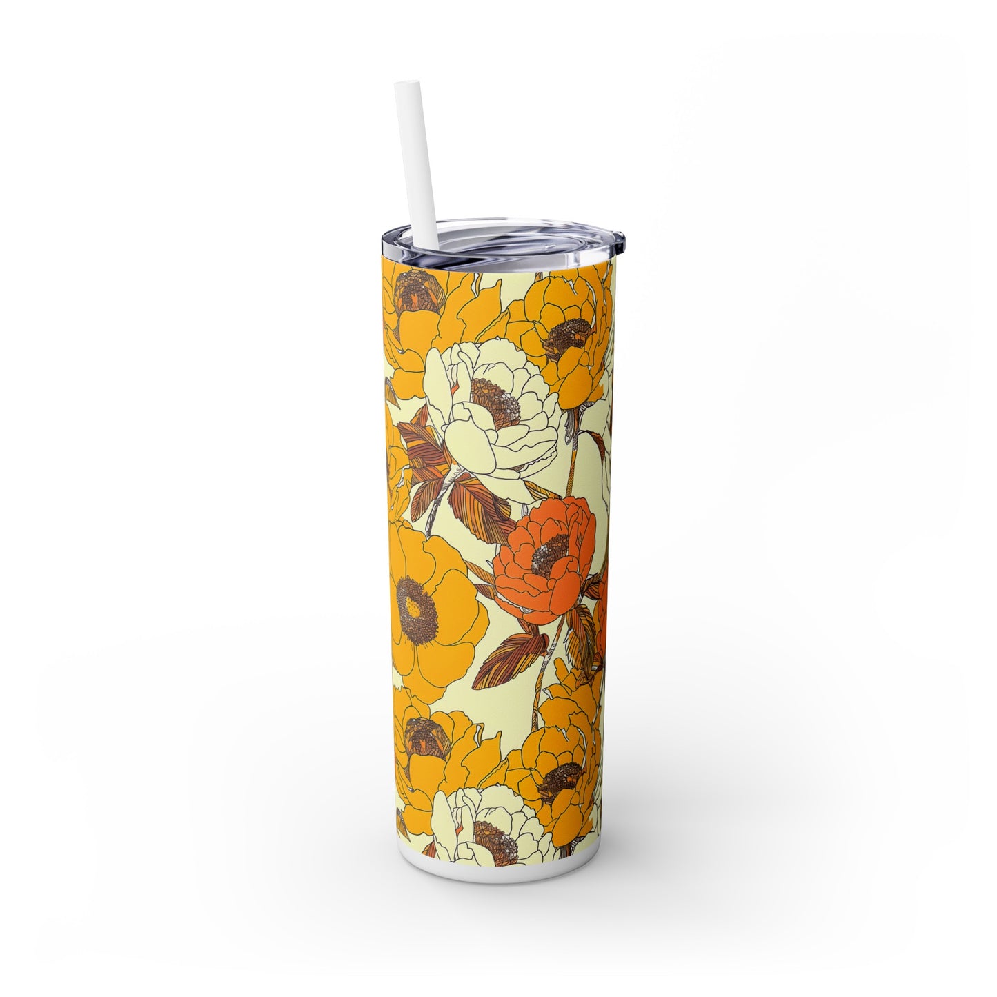 Sunbeam Petal Skinny Tumbler with Straw, 20oz