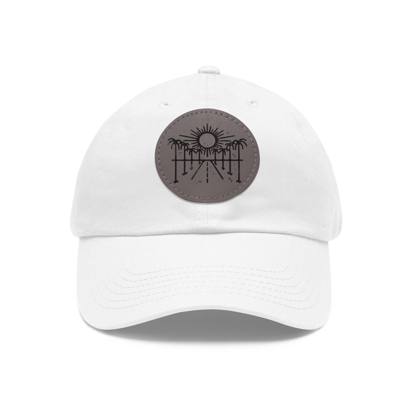 Sun Hat with Leather Patch - Dad Hat