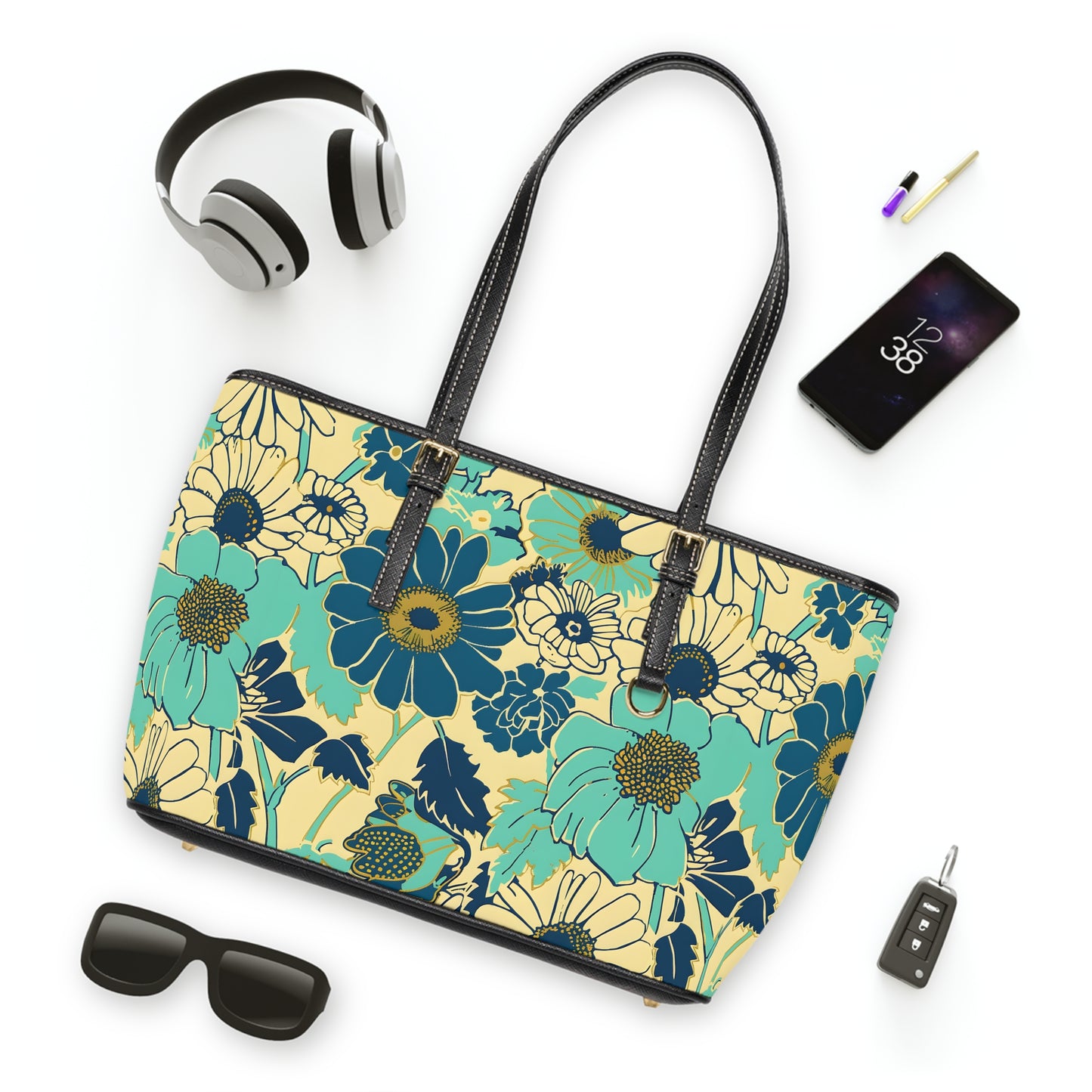 Blue Botanicals Shoulder Purse Bag