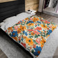 Vibrant Summer Bloom Velveteen Plush Blanket