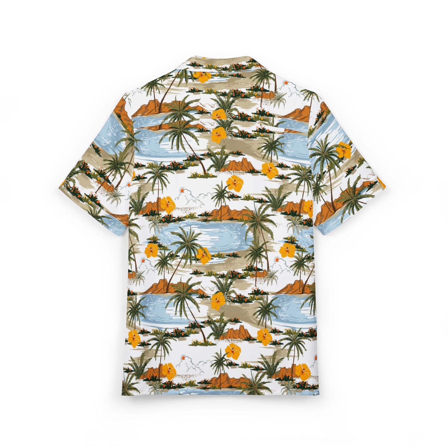 Tropical Island Hawaiian Shirt — Palm Trees & Hibiscus Beach Button-Down