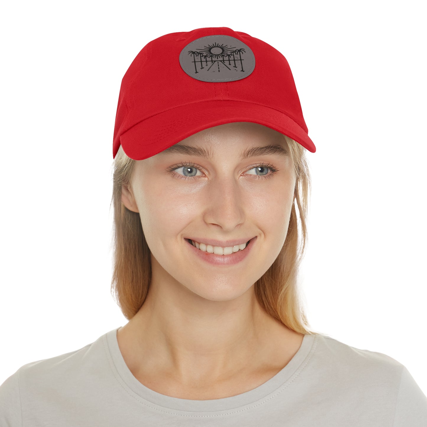 Sun Hat with Leather Patch - Dad Hat