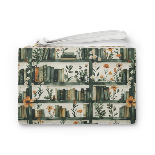 Clutch Bag - Floral Bookcase Design