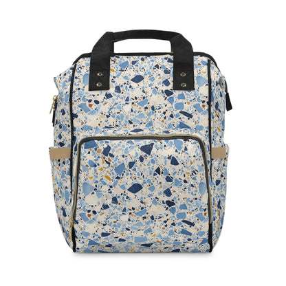 Blue Terrazzo Multifunctional Diaper Backpack