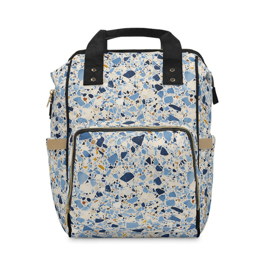 Blue Terrazzo Multifunctional Diaper Backpack
