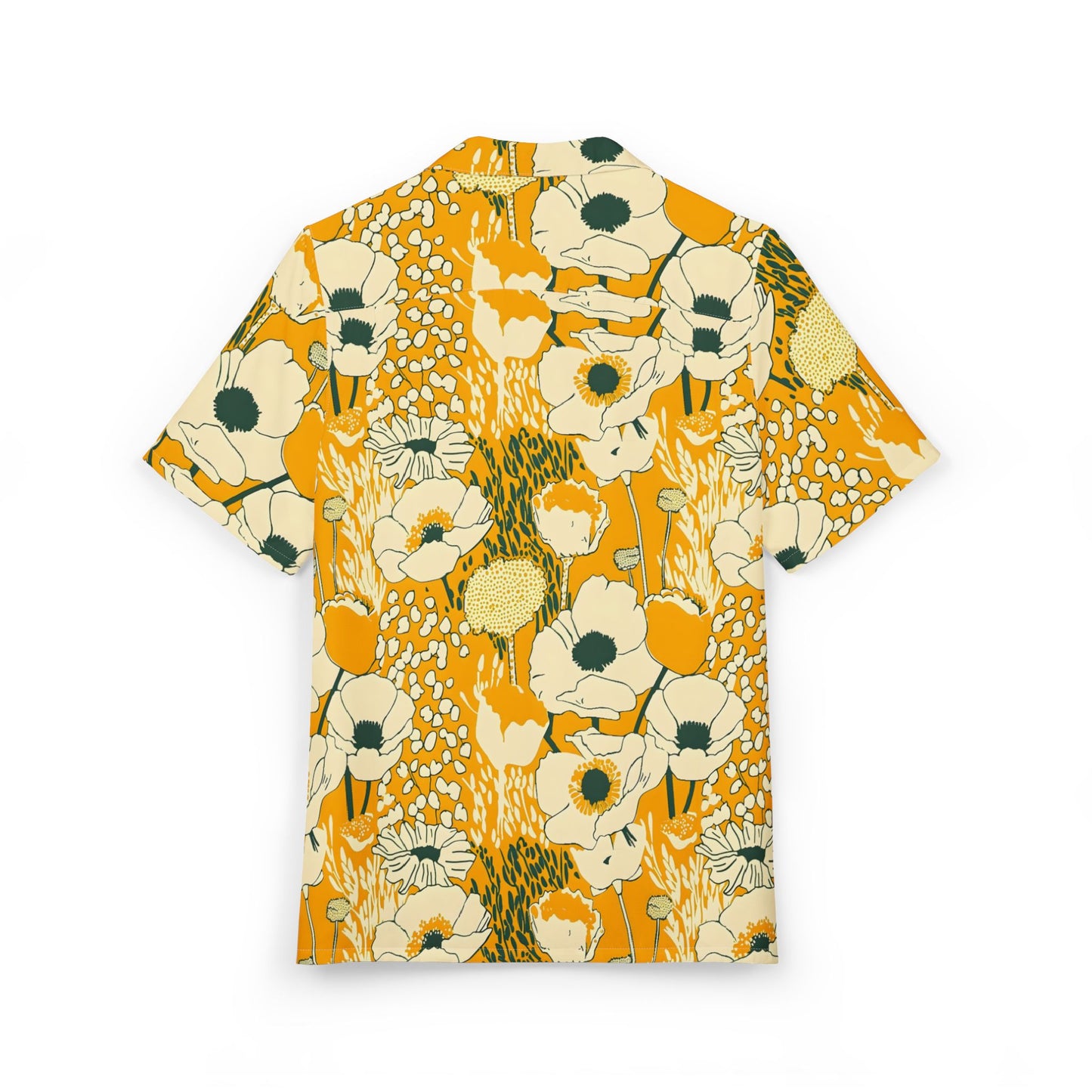 Yellow Floral Hawaiian Shirt — Retro Sunflower Aloha Button-Down