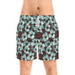 Teal Floral Men’s Swim Shorts — Vintage Hibiscus All-Over Print