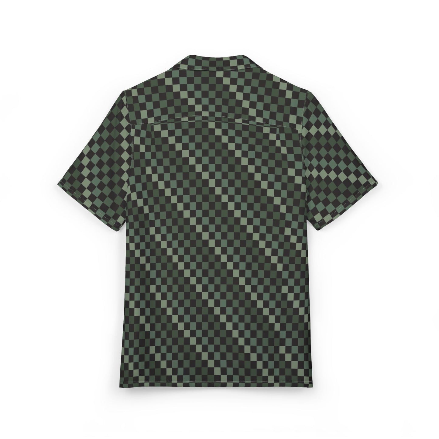 Green Checkerboard Hawaiian Shirt