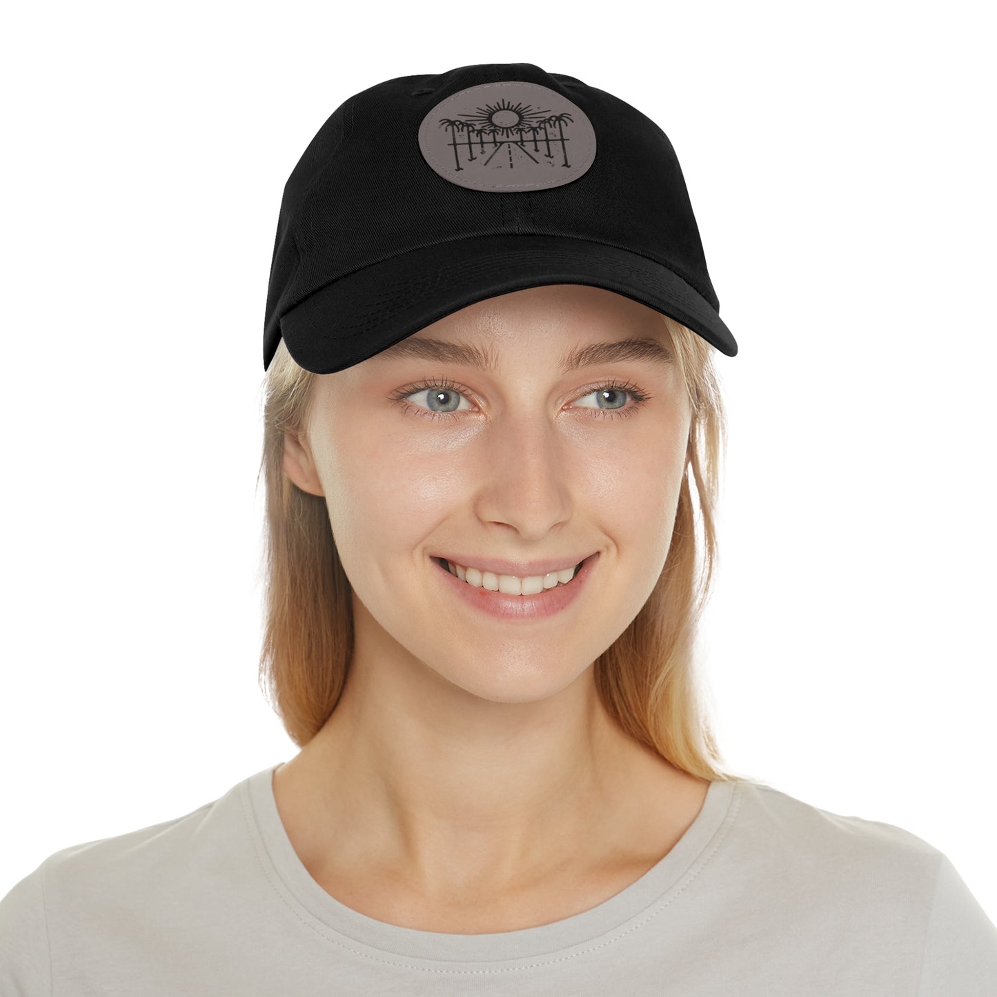 Sun Hat with Leather Patch - Dad Hat