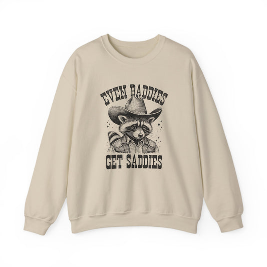 Even Baddies Get Saddies Unisex Heavy Blend™ Crewneck Sweatshirt