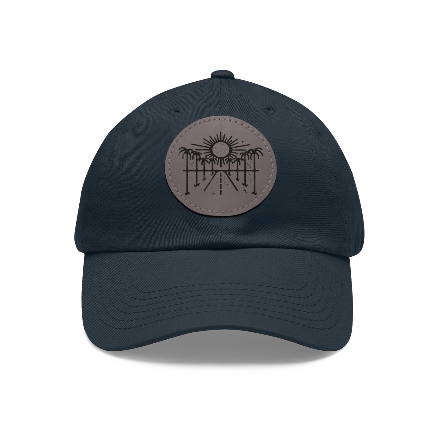 Sun Hat with Leather Patch - Dad Hat