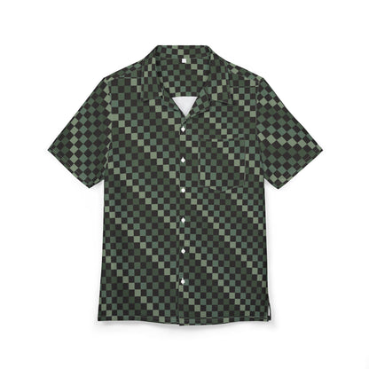 Green Checkerboard Hawaiian Shirt