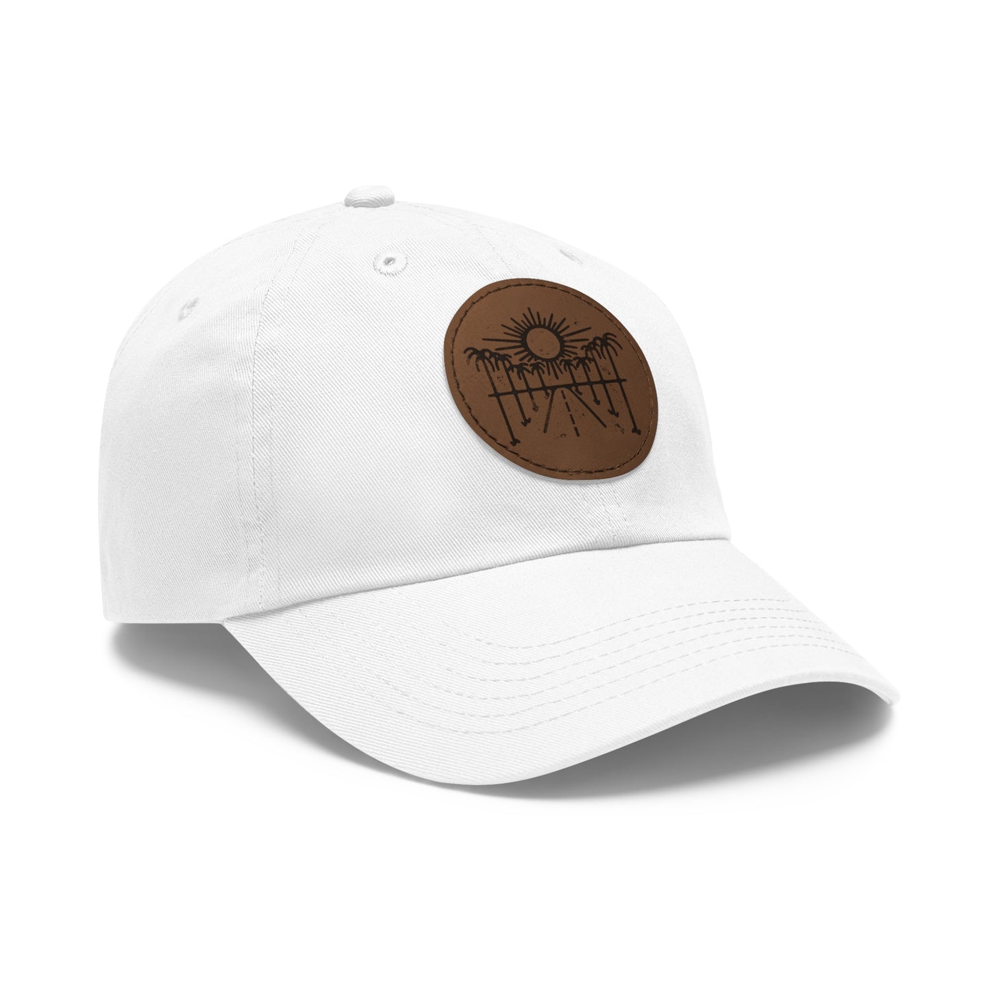Sun Hat with Leather Patch - Dad Hat