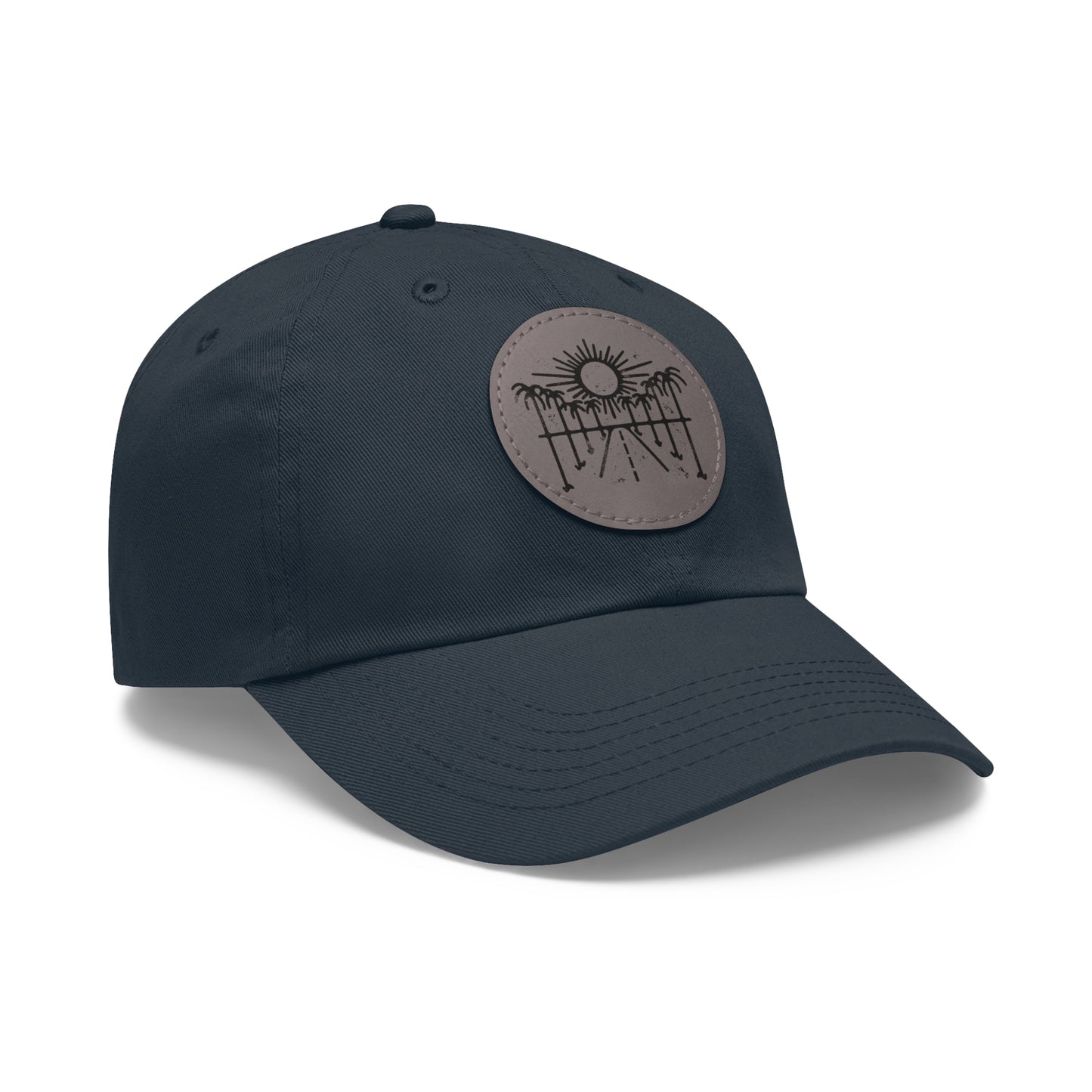 Sun Hat with Leather Patch - Dad Hat
