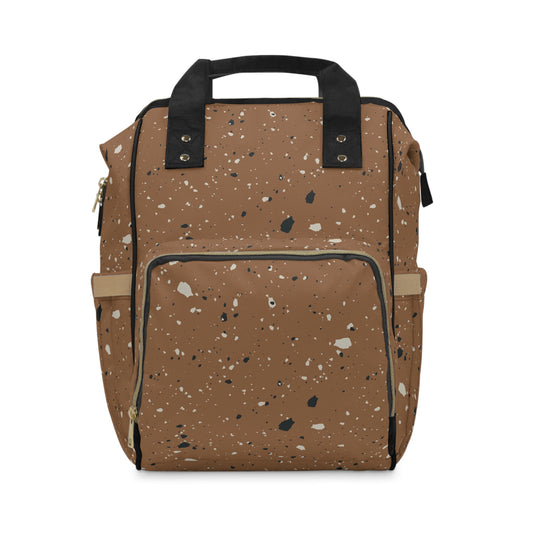 Brown Terrazzo Multifunctional Diaper Backpack
