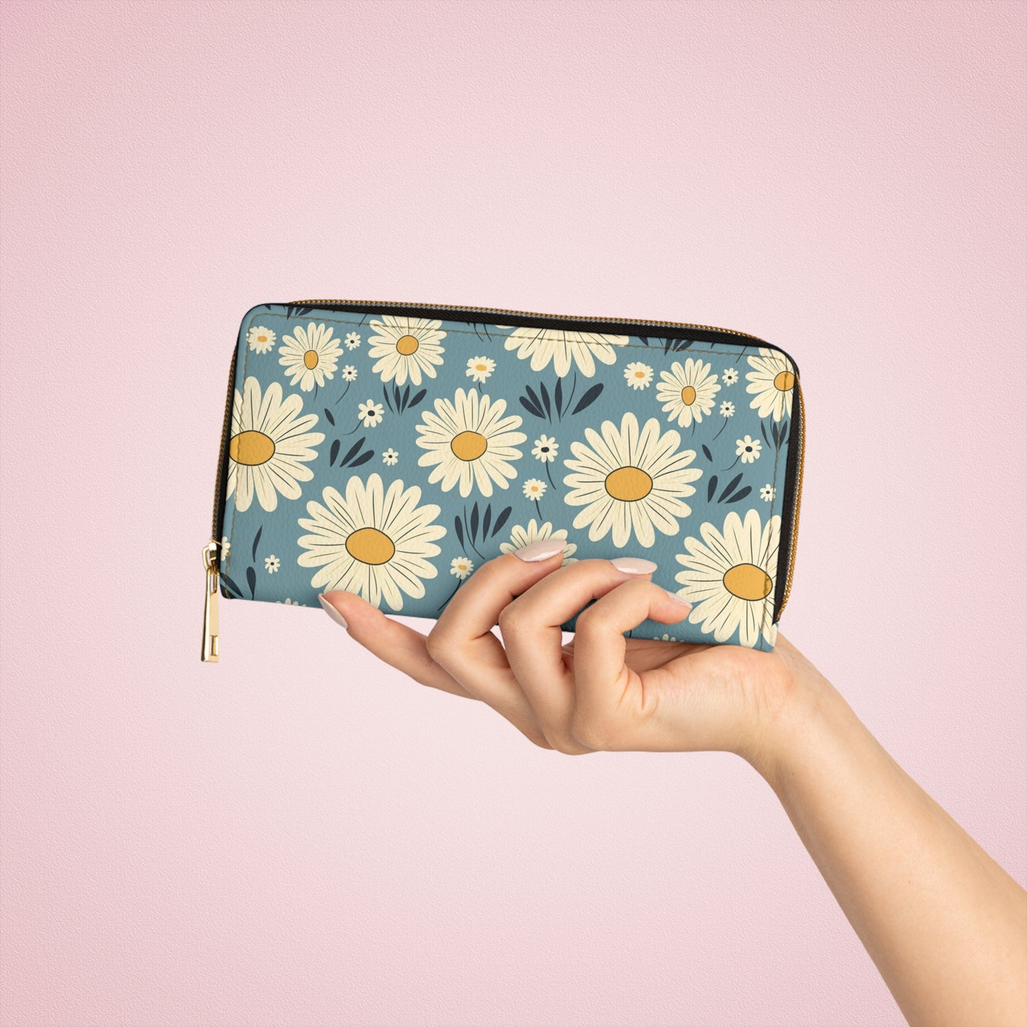 Daisy Flower Zipper Wallet