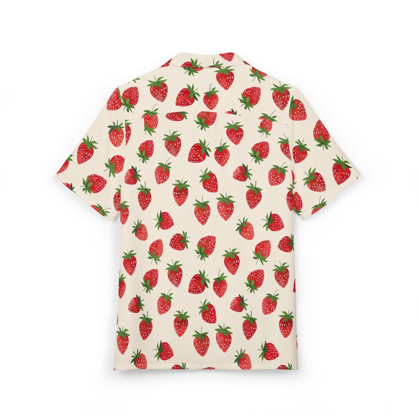 Strawberry Print Hawaiian Shirt — Tropical Summer Aloha Button-Down