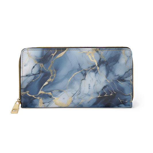 Blue Marble Zipper Wallet