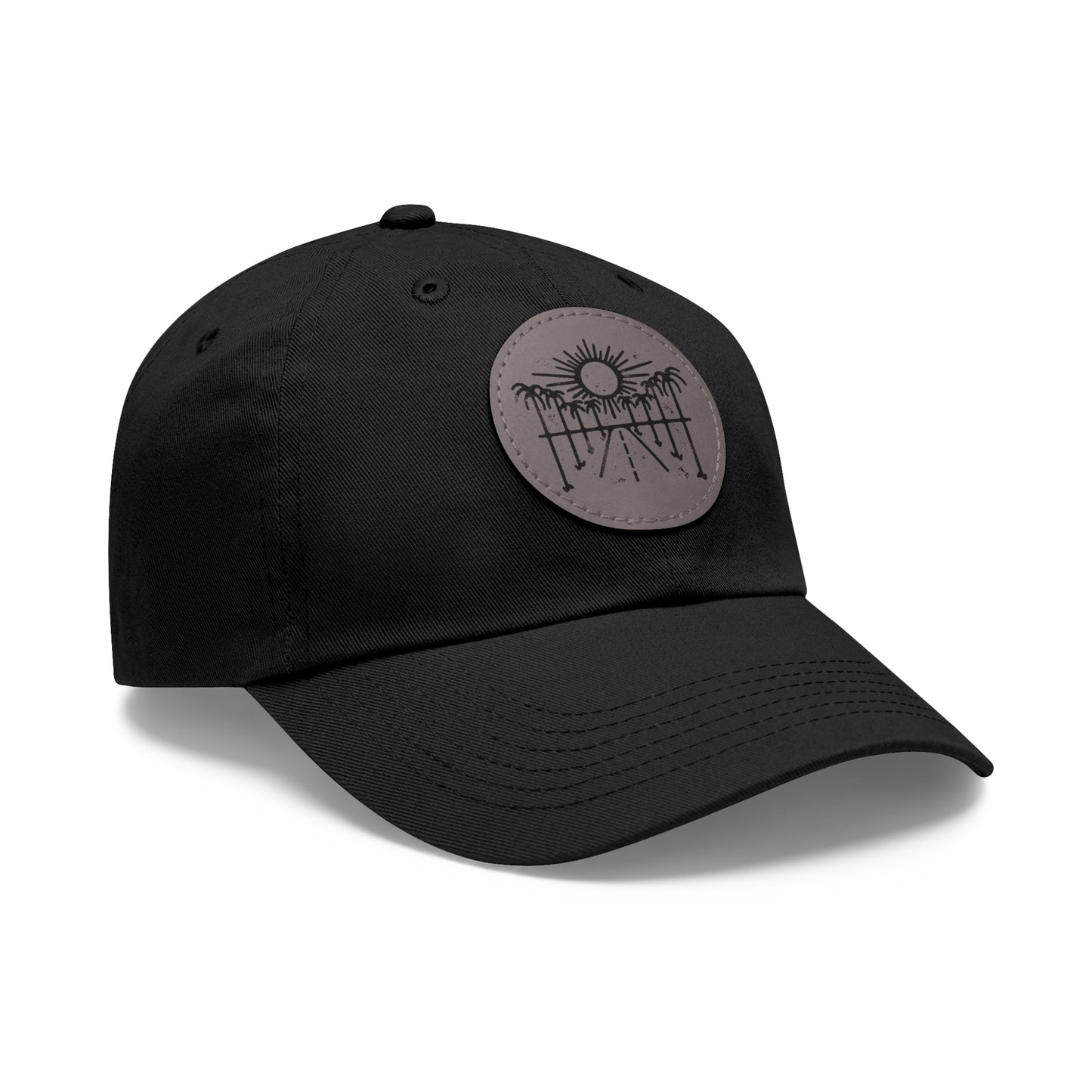 Sun Hat with Leather Patch - Dad Hat