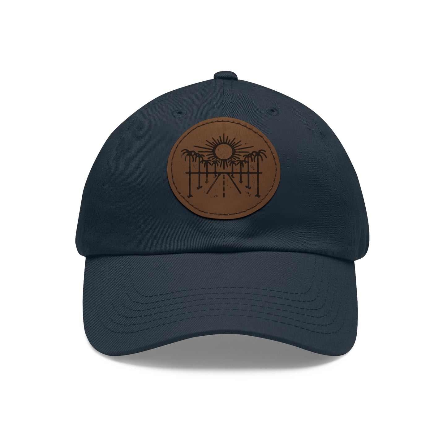 Sun Hat with Leather Patch - Dad Hat