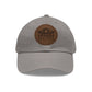 Sun Hat with Leather Patch - Dad Hat