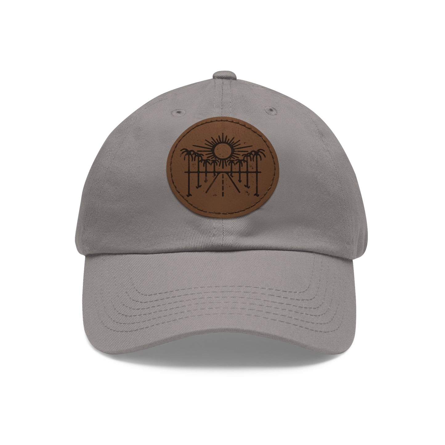 Sun Hat with Leather Patch - Dad Hat