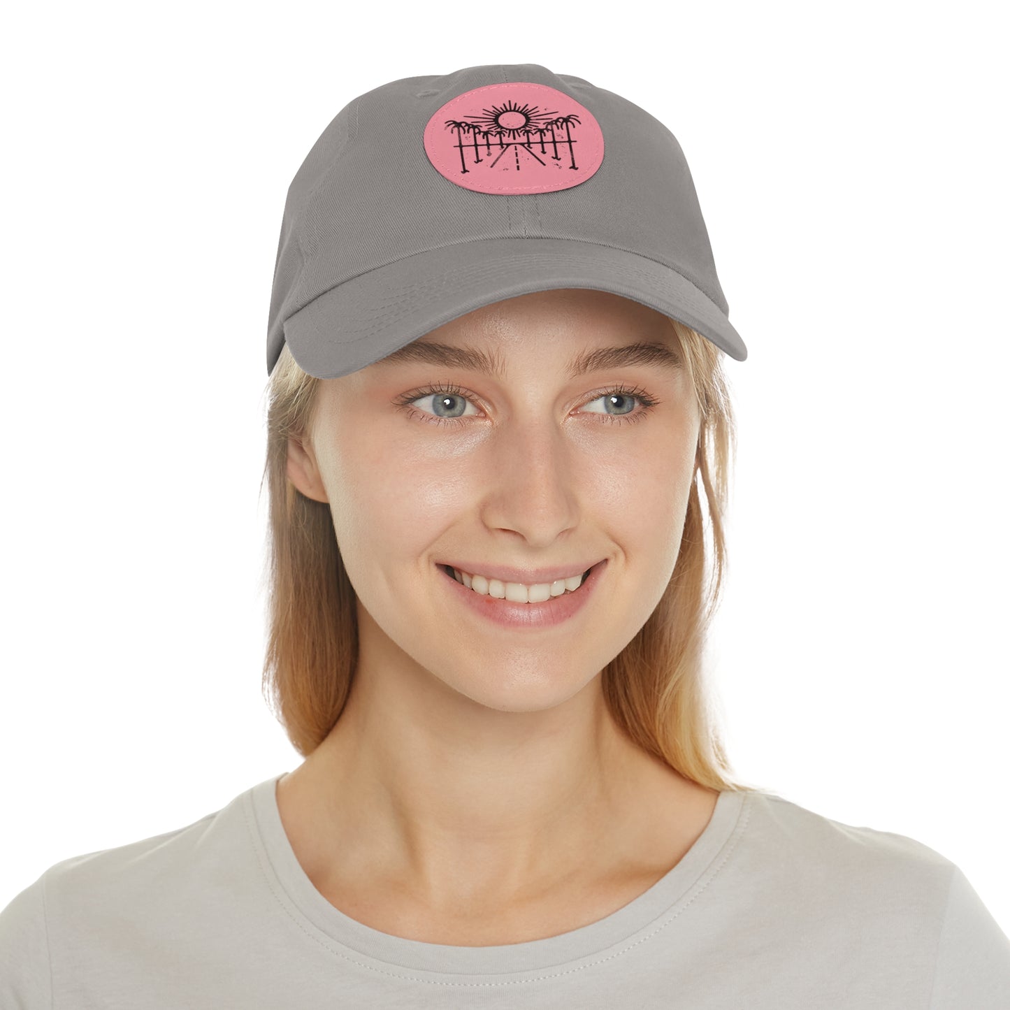 Sun Hat with Leather Patch - Dad Hat