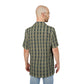 Olive Plaid Hawaiian Shirt — Casual Short-Sleeve Button-Down