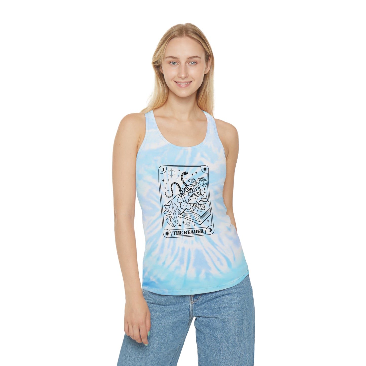 The Reader Tie Dye Racerback Tank Top