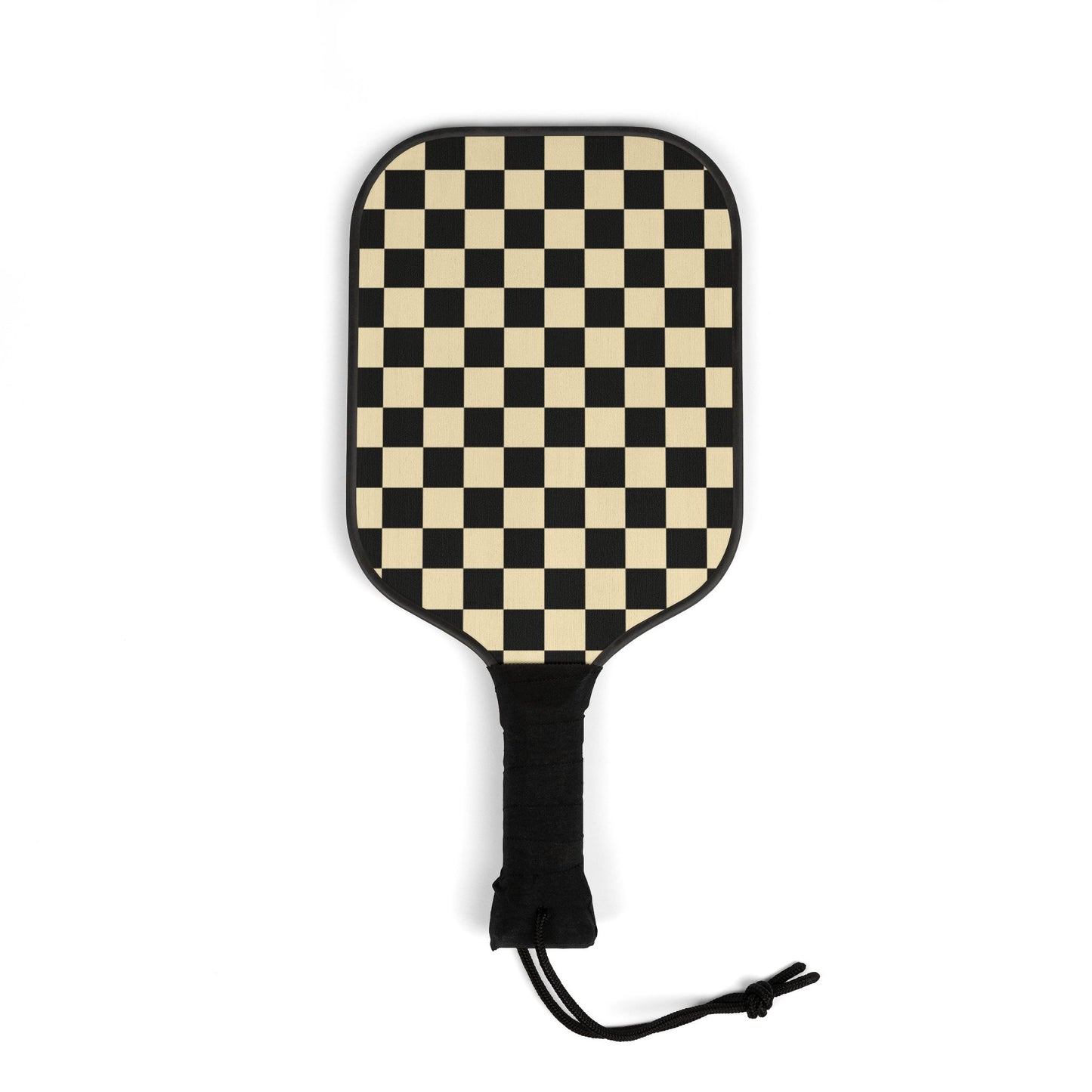 Black and White Checkered Pickleball Kit