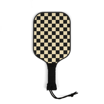 Black and White Checkered Pickleball Kit