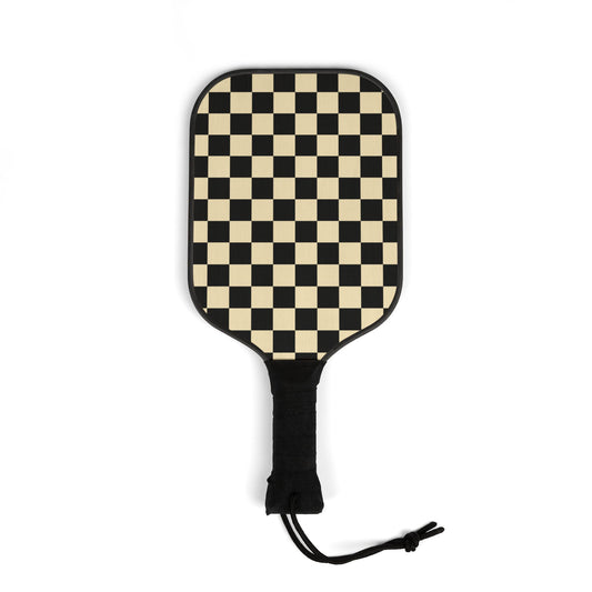 Black and White Checkered Pickleball Kit