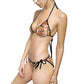 Floral Tie-Side Bikini — Vintage Peach Daisy Print Swimwear
